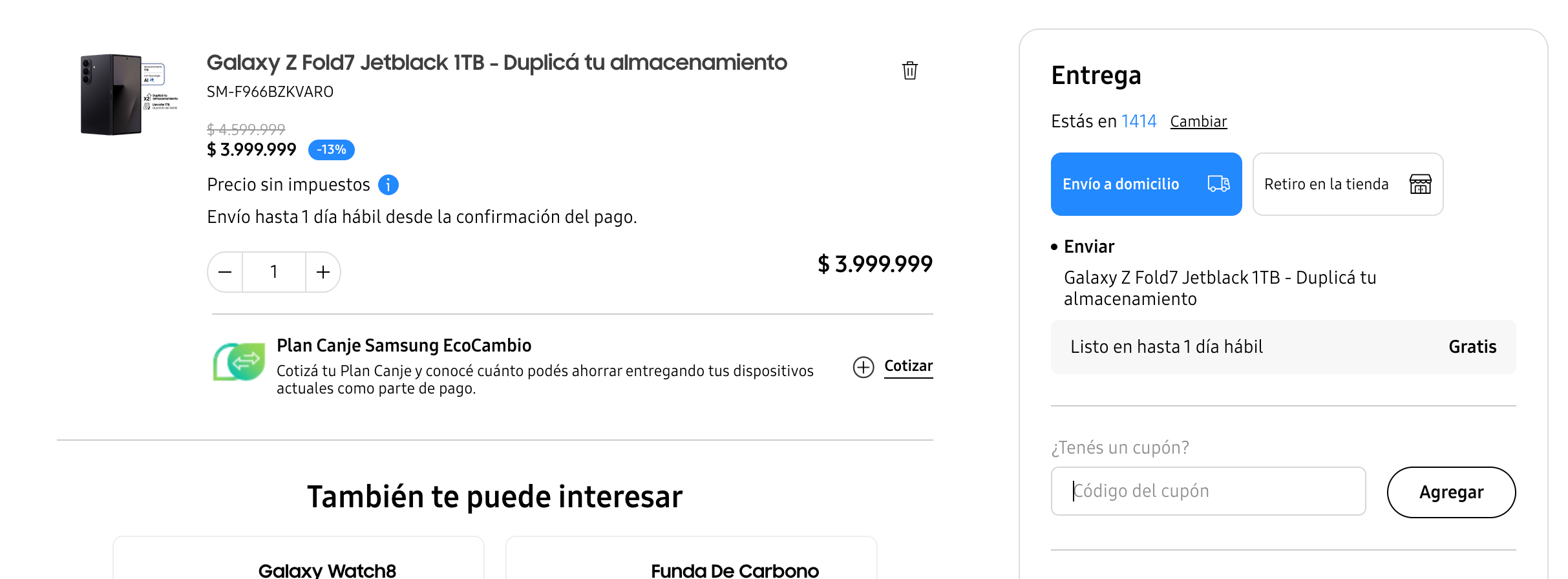 Descuento Cupón de descuento Samsung Argentina